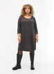 Dress with 3/4 sleeves and striped pattern, Dark Grey Mélange, Model image number 2