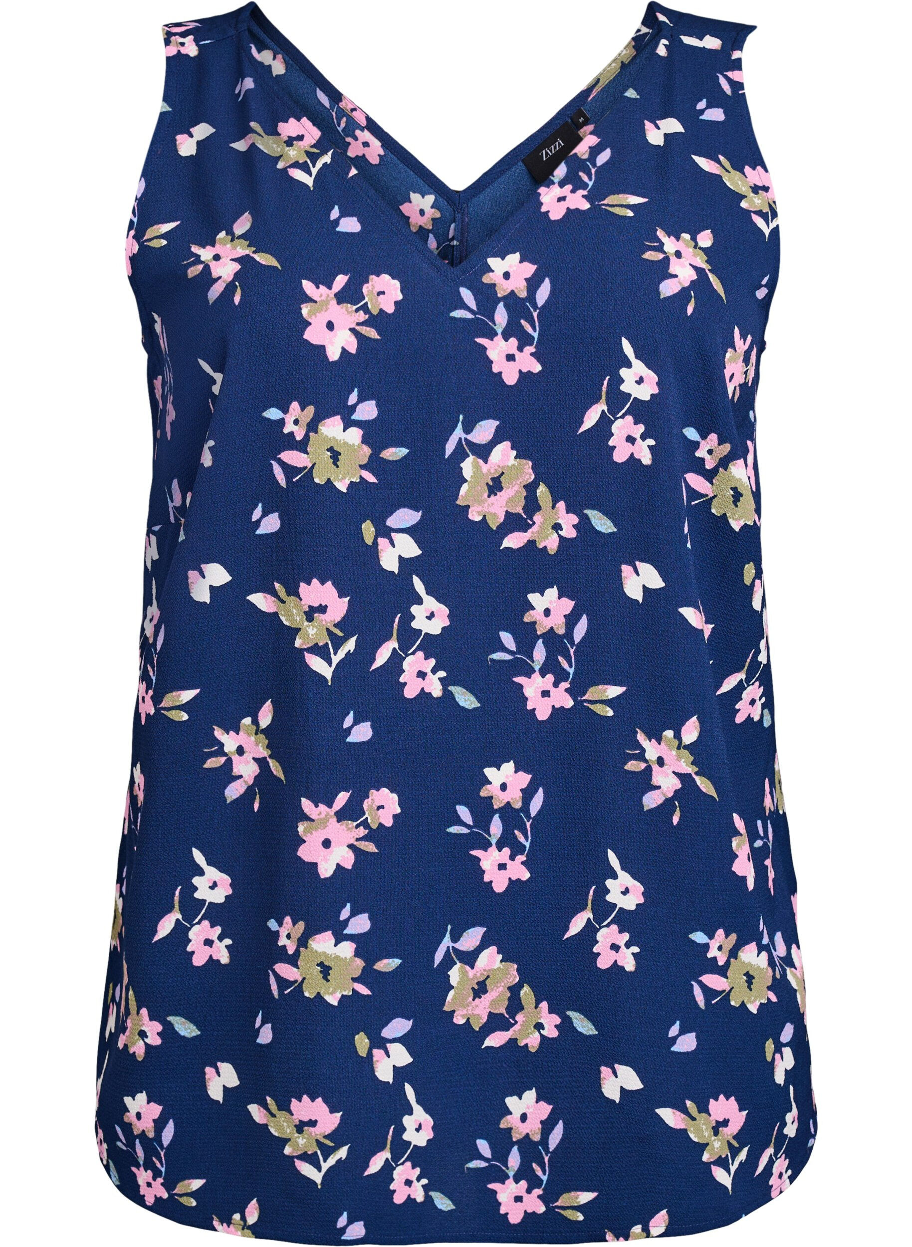ZizzifashionPrinted top with v-neck, Blue, Packshot image number 0