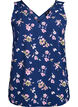 Printed top with v-neck, Blue, Packshot image number 0