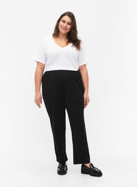 FLASH - Trousers with straight fit, Black, Model