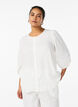 Shirt blouse in linen and viscose with 3/4-sleeves, White, Model image number 0