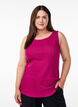 Night top in organic cotton with a textured pattern, Pink, Model image number 0