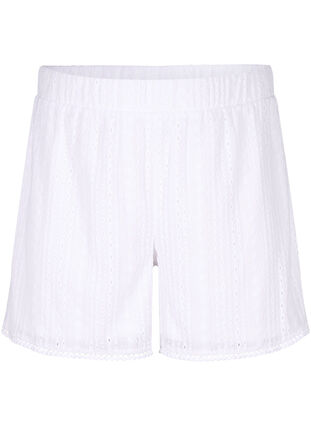 Shorts with a textured pattern, Bright White, Packshot image number 0