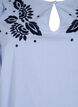 Cotton blouse with embroidery and ruffles, Light Blue, Packshot image number 2
