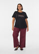 T-shirt with motif, Black, Model image number 1