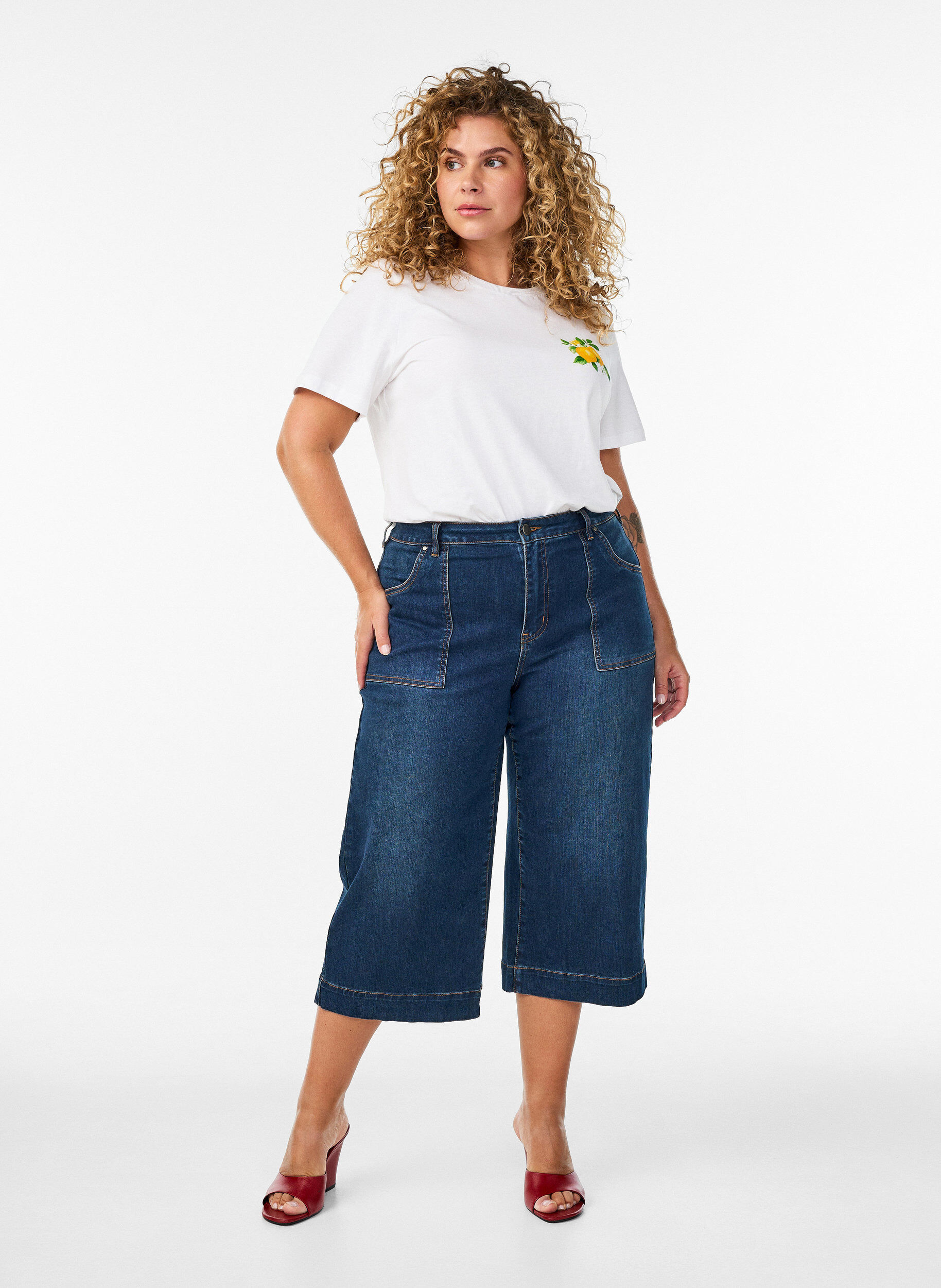 ZizzifashionOrganic cotton T-shirt with citrus print, White, Model image number 1