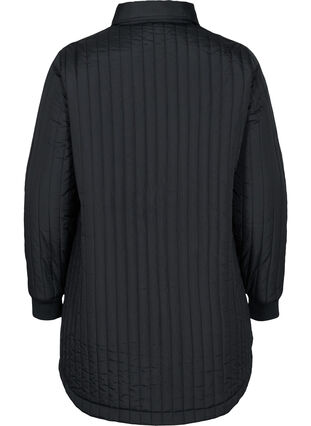 Quilted jacket with chest pockets and a collar, Black, Packshot image number 1