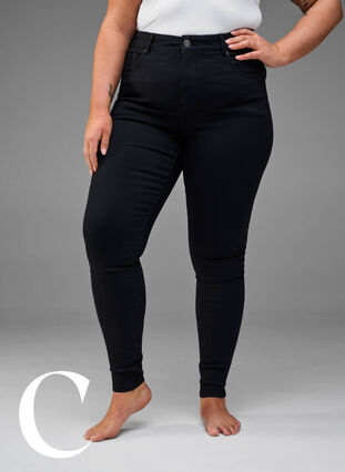 Super slim jeans with high waist, Black, Model image number 6