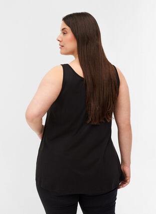 Top with a round neck and A-line, Black, Model image number 1