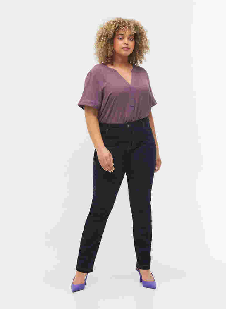Slim fit Emily jeans with normal waist, Unwashed, Model