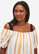 Off-shoulder beach tunic, Striped Jaquard, Model image number 2