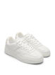 Wide fit - Faux leather trainers with stitch detailing, White, Packshot image number 1
