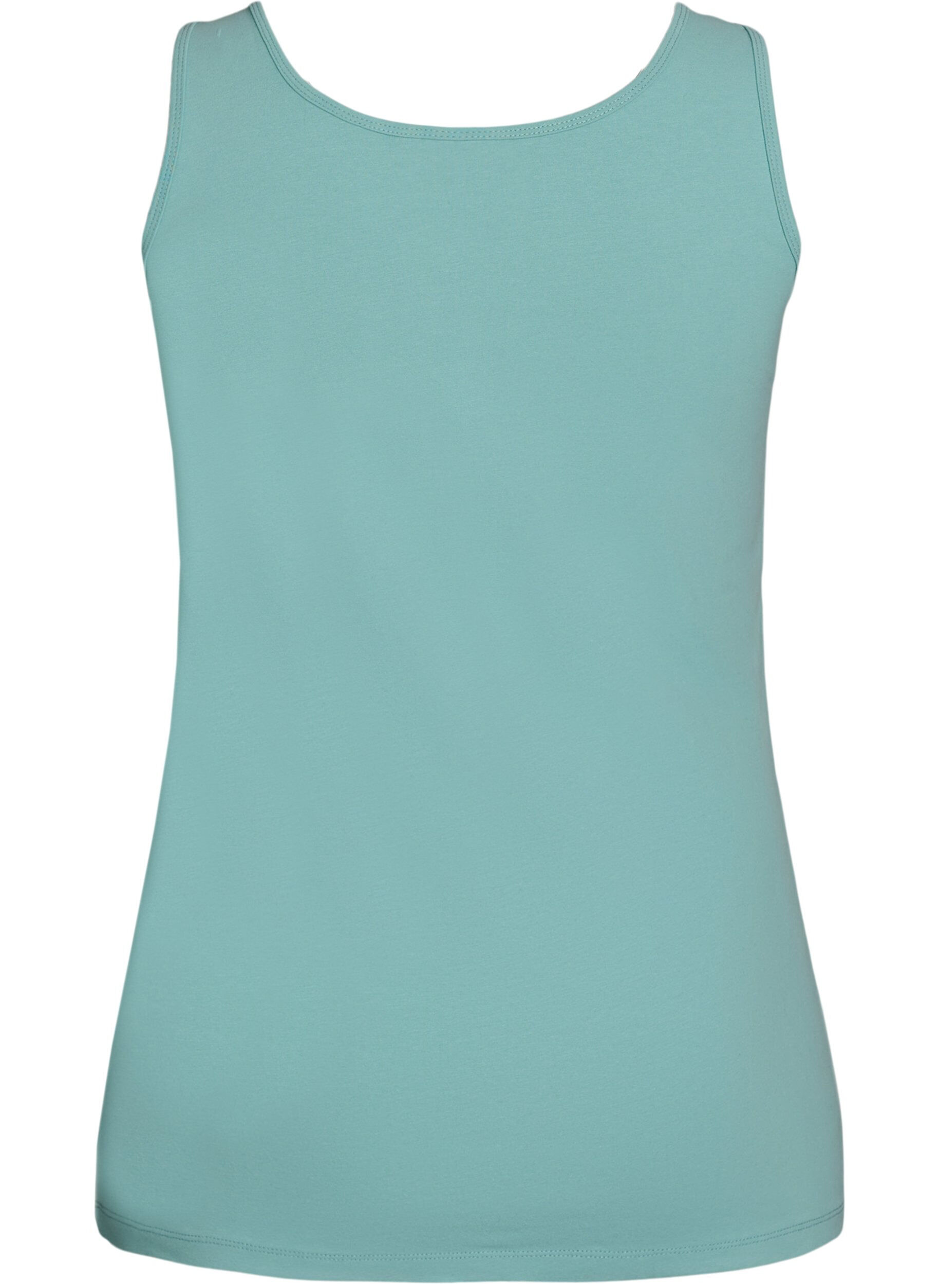 ZizzifashionSolid color basic top in cotton, Green, Packshot image number 1