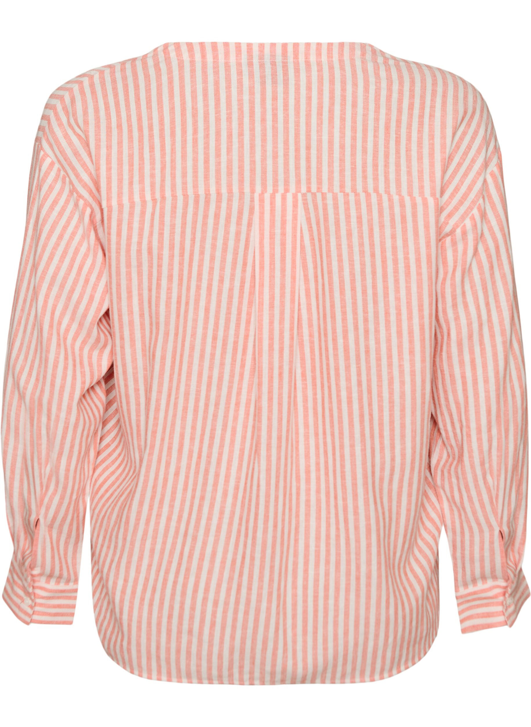 ZizzifashionBlouse in linen and viscose with V-neck, Coral, Packshot image number 1