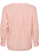 Blouse in linen and viscose with V-neck, Coral, Packshot image number 1