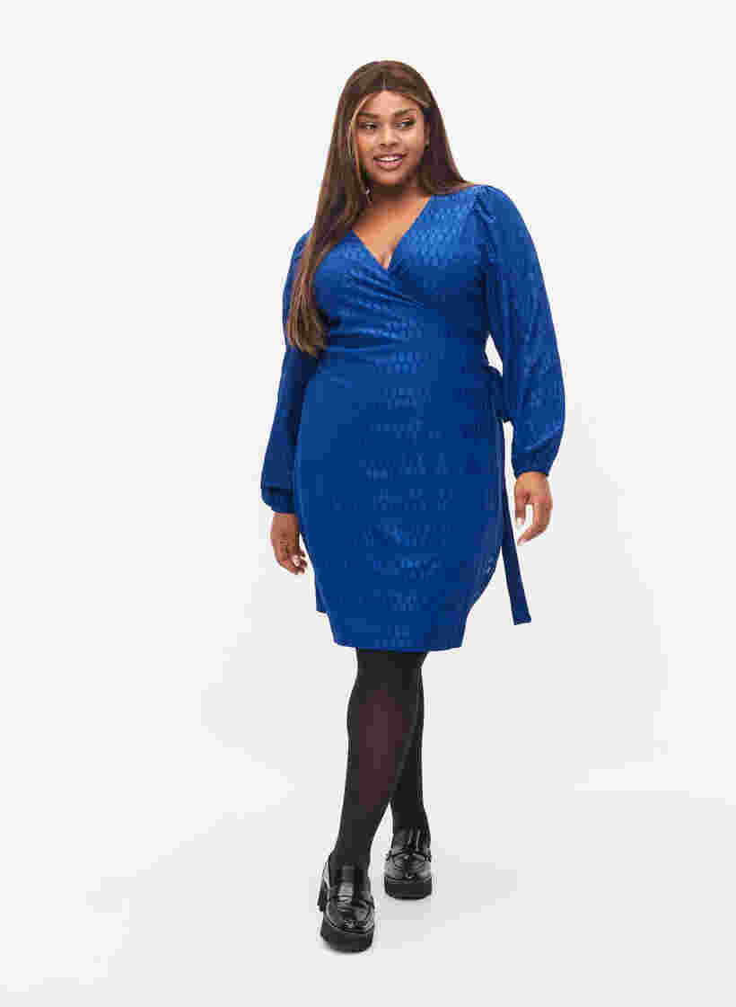 Wrap dress with long sleeves, Surf the web, Model image number 2