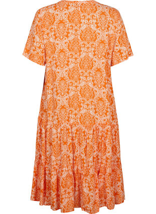 Short-sleeved viscose dress with print, Exuberance Oriental, Packshot image number 1
