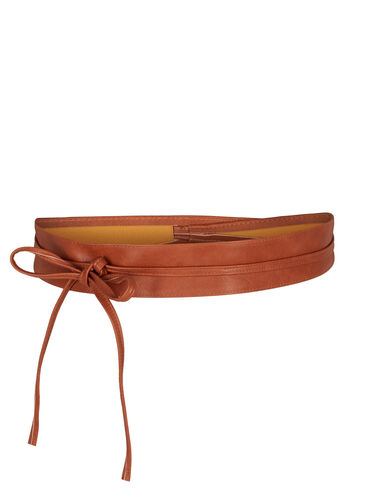 Waist belt in faux leather, Brown, Packshot image number 0