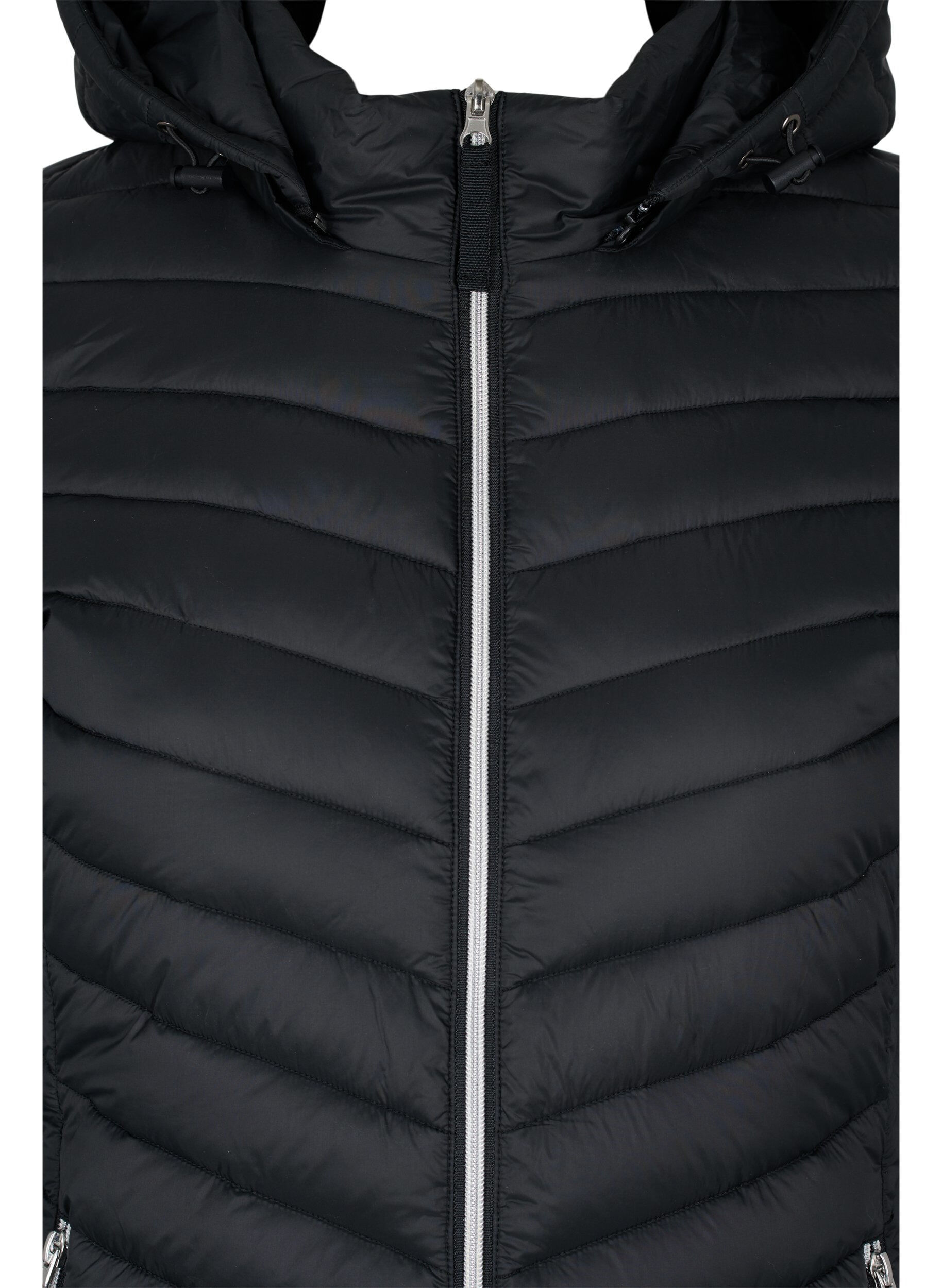 ZizzifashionLightweight jacket with pockets and detachable hood, Black, Packshot image number 2