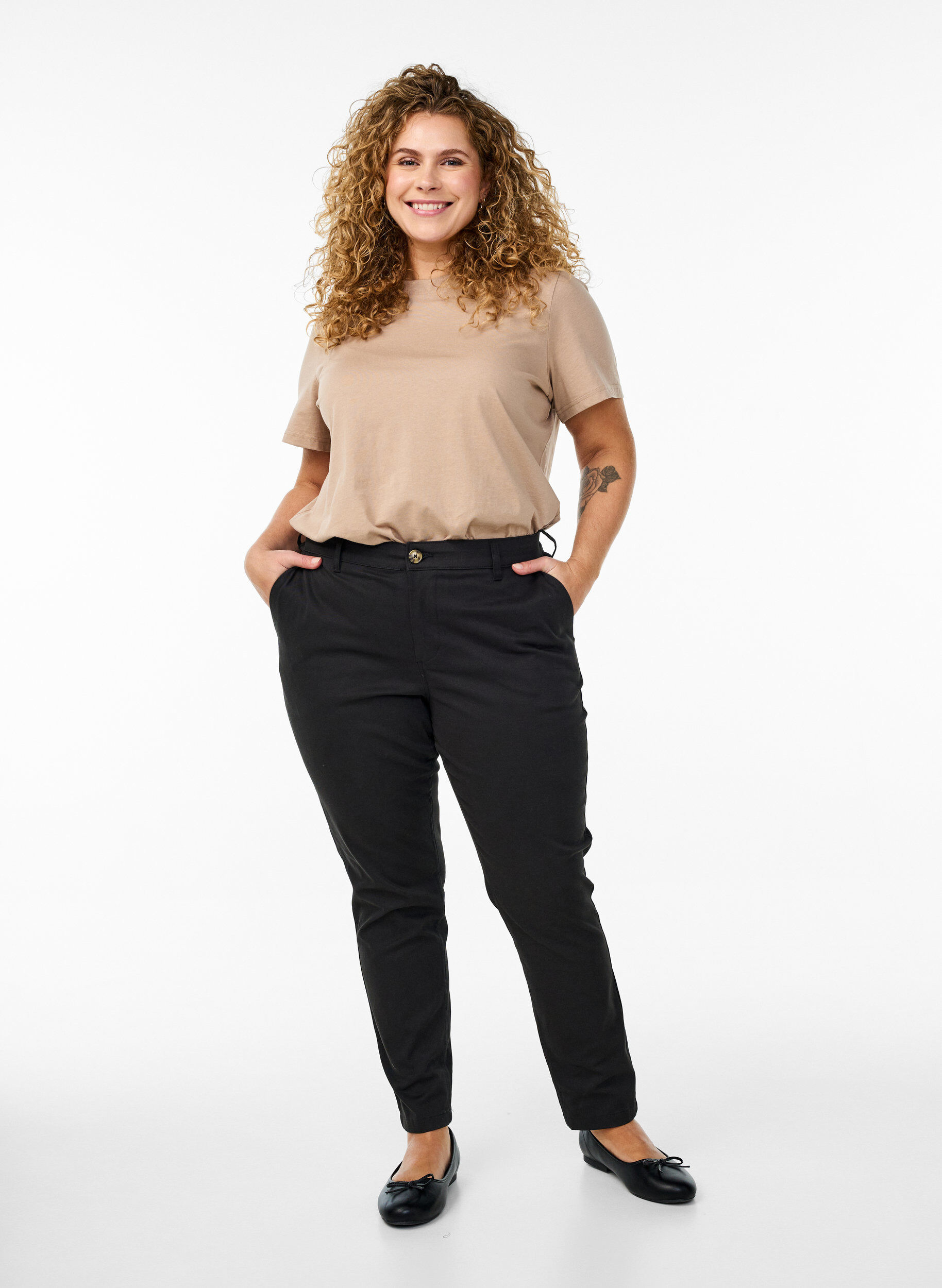 Zizzifashion Cotton chinos, Black, Model image number 0