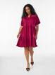 Jersey dress with lace details and a layered skirt, Red, Model image number 1