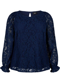 Lace blouse with long sleeves