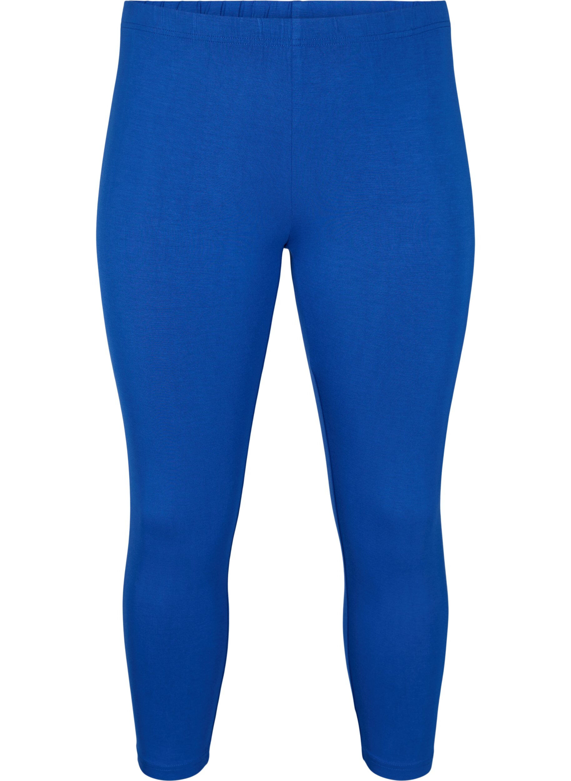 Zizzifashion Basic 3/4-length viscose leggings, Blue, Packshot image number 0