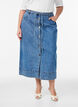 Long denim skirt with buttons and tie-belt, Blue, Model image number 2