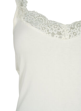 Viscose top with lace edge, Snow White, Packshot image number 2