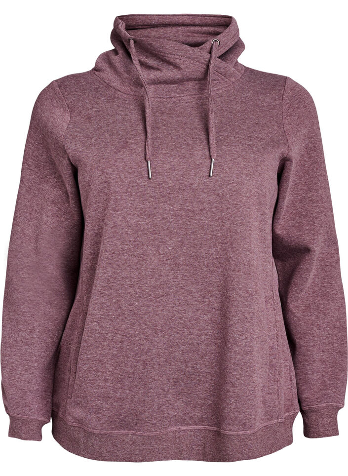FLASH - Sweatshirt with high collar and pockets, Red, Packshot image number 0