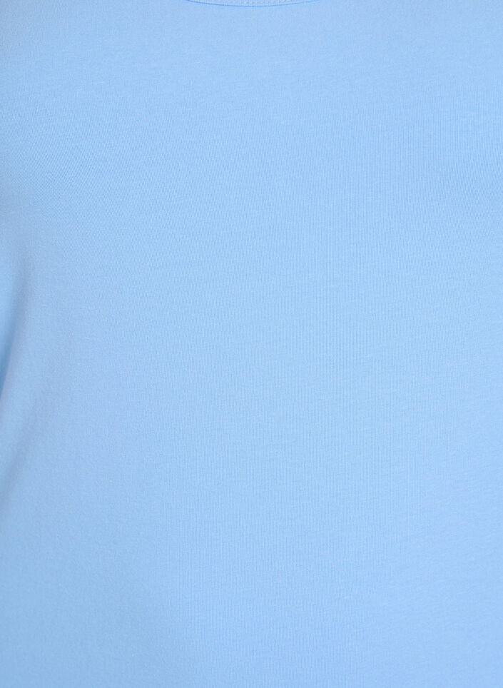 Solid color basic top in cotton, Light Blue, Packshot image number 2