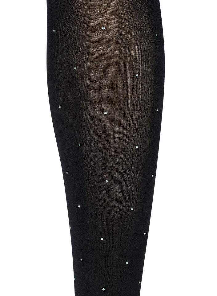 Tights in 40 denier with rhinestones, Black, Packshot image number 1