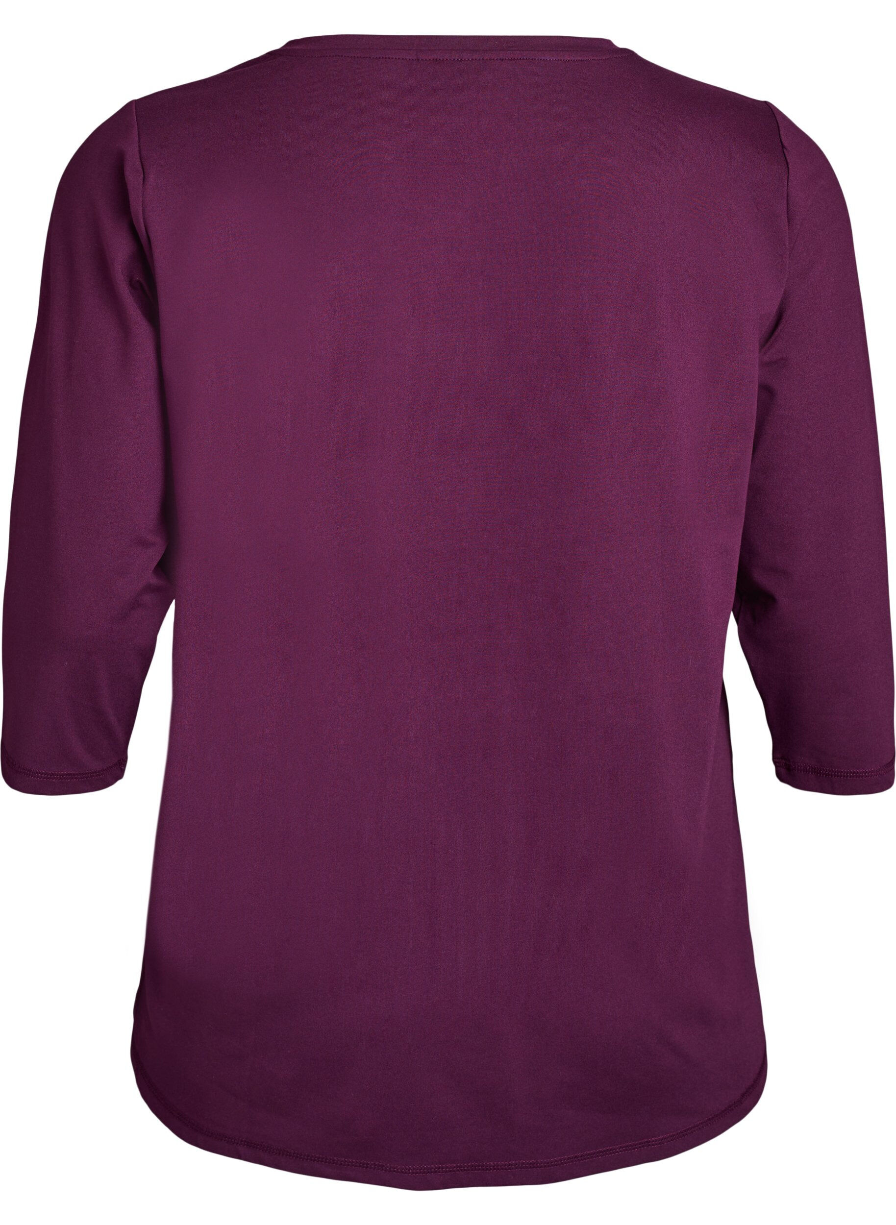 ZizzifashionWorkout top with 3/4 sleeves, Purple, Packshot image number 1