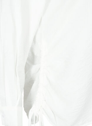 Viscose shirt with ruffle detail, Bright White, Packshot image number 3