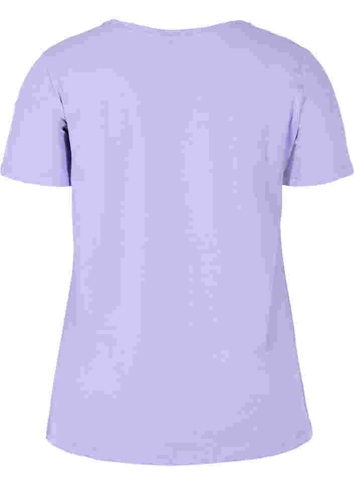 Basic plain cotton t-shirt, Paisley Purple, Packshot image number 1