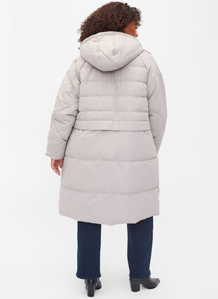 Winter jacket with hood and pockets, Moon Rock, Model image number 1