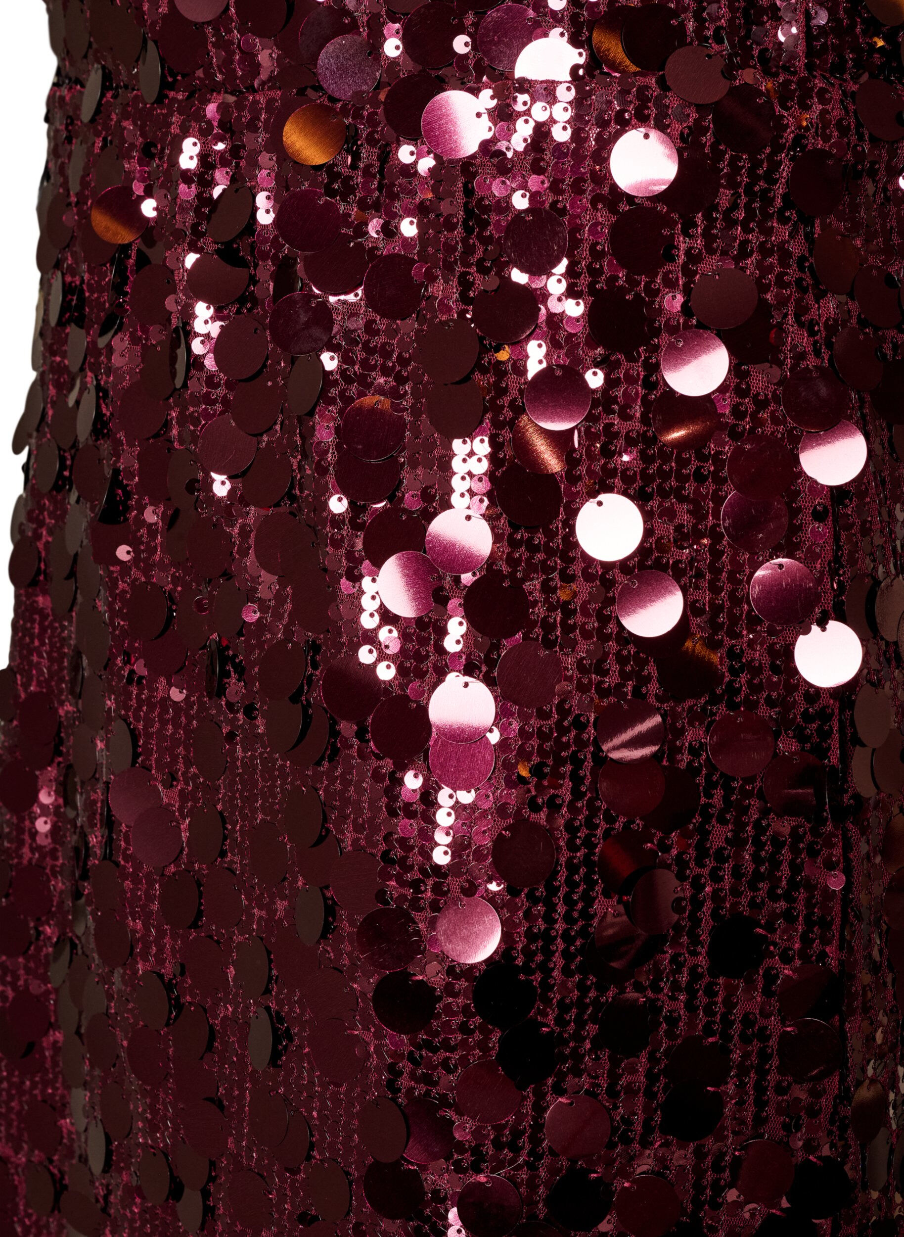 ZizzifashionShort sequin skirt with an elasticated waistband, Dark Bordeaux, Packshot image number 2