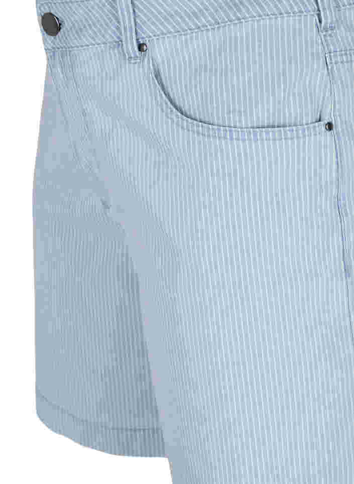 Denim shorts in a striped pattern, Light Blue Stripe, Packshot image number 2