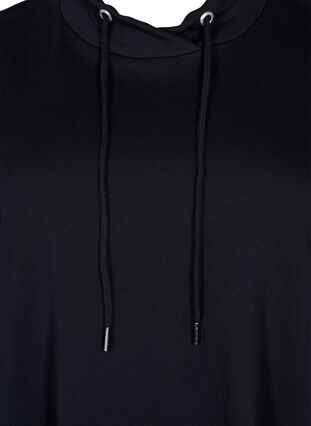 Long-sleeved tunic with drawstrings, Black, Packshot image number 2