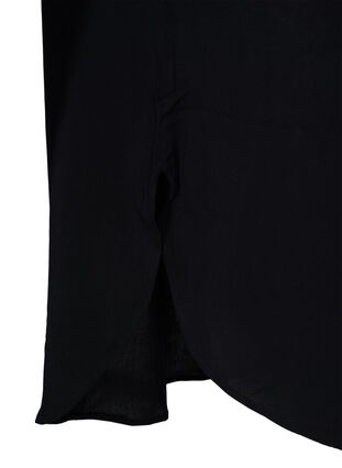 Long viscose shirt with 2/4 sleeves, Black, Packshot image number 3