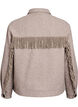 Short shirt jacket with fringes, Beige, Packshot image number 1