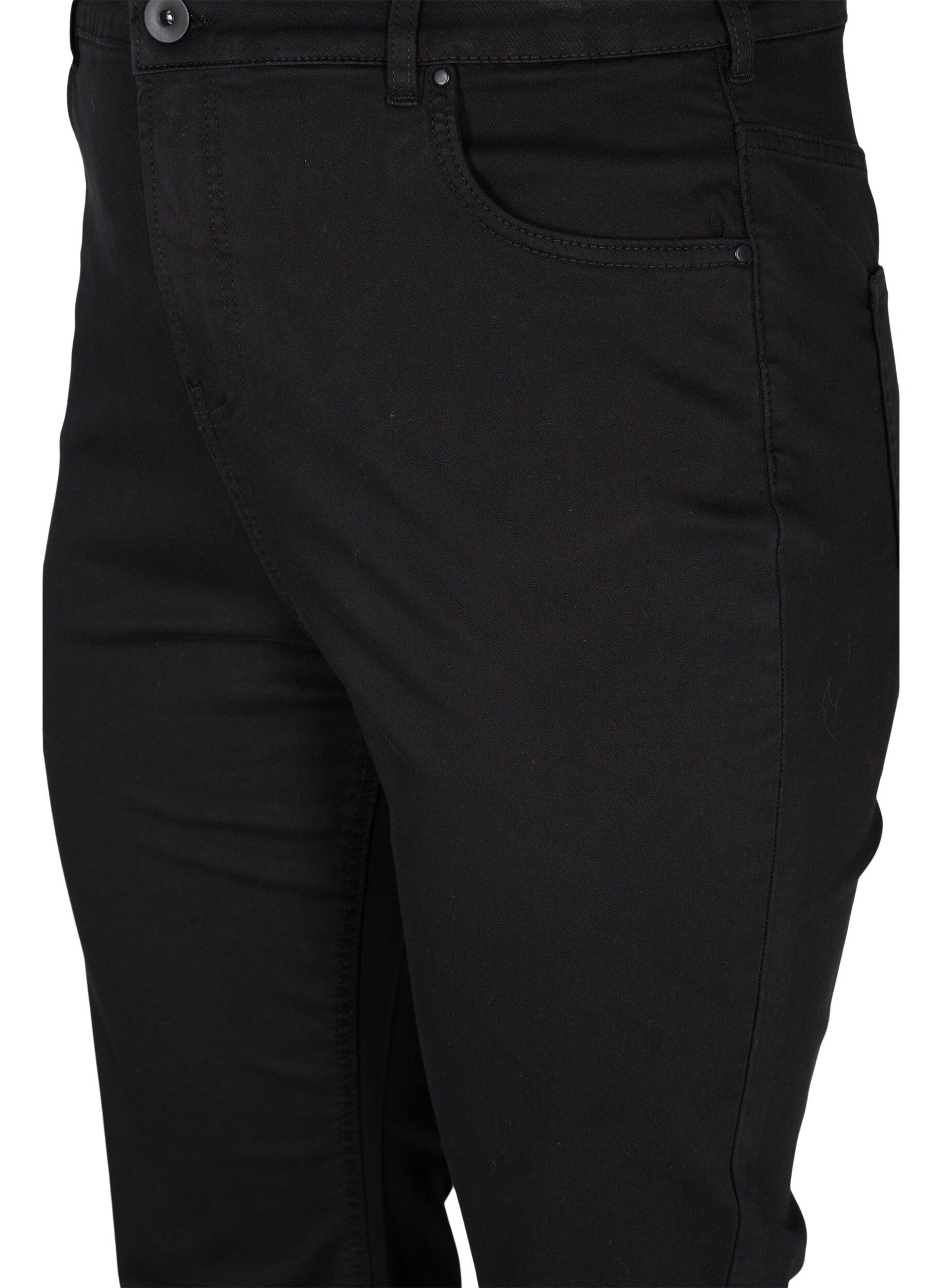 Zizzifashion Flared jeans with extra high waist, Black, Packshot image number 3