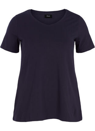 Basic plain cotton t-shirt, Night Sky, Packshot image number 0