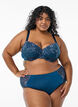 Microfiber panties with lace and a regular waist, Blue, Model image number 0