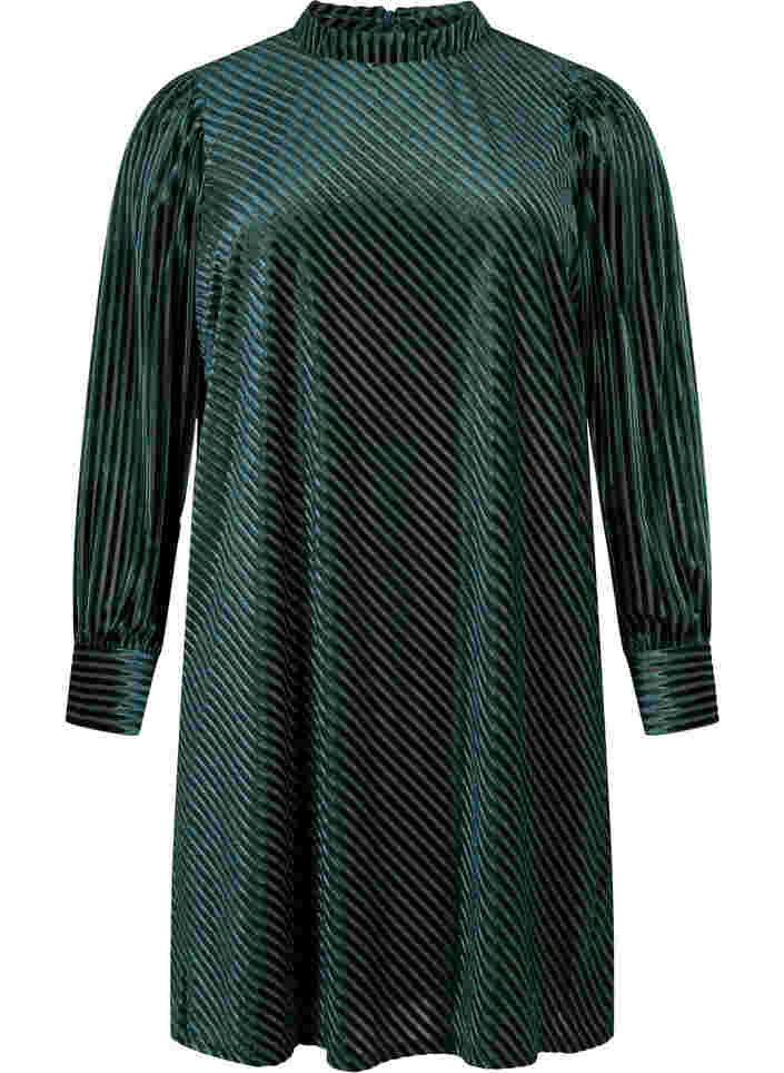 Textured dress in velour, Scarab, Packshot image number 0