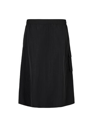Midi skirt with slit and cargo pocket, Black, Packshot image number 1