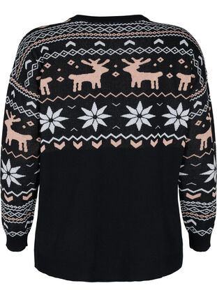 Christmas knitted sweater, Black Comb, Packshot image number 1