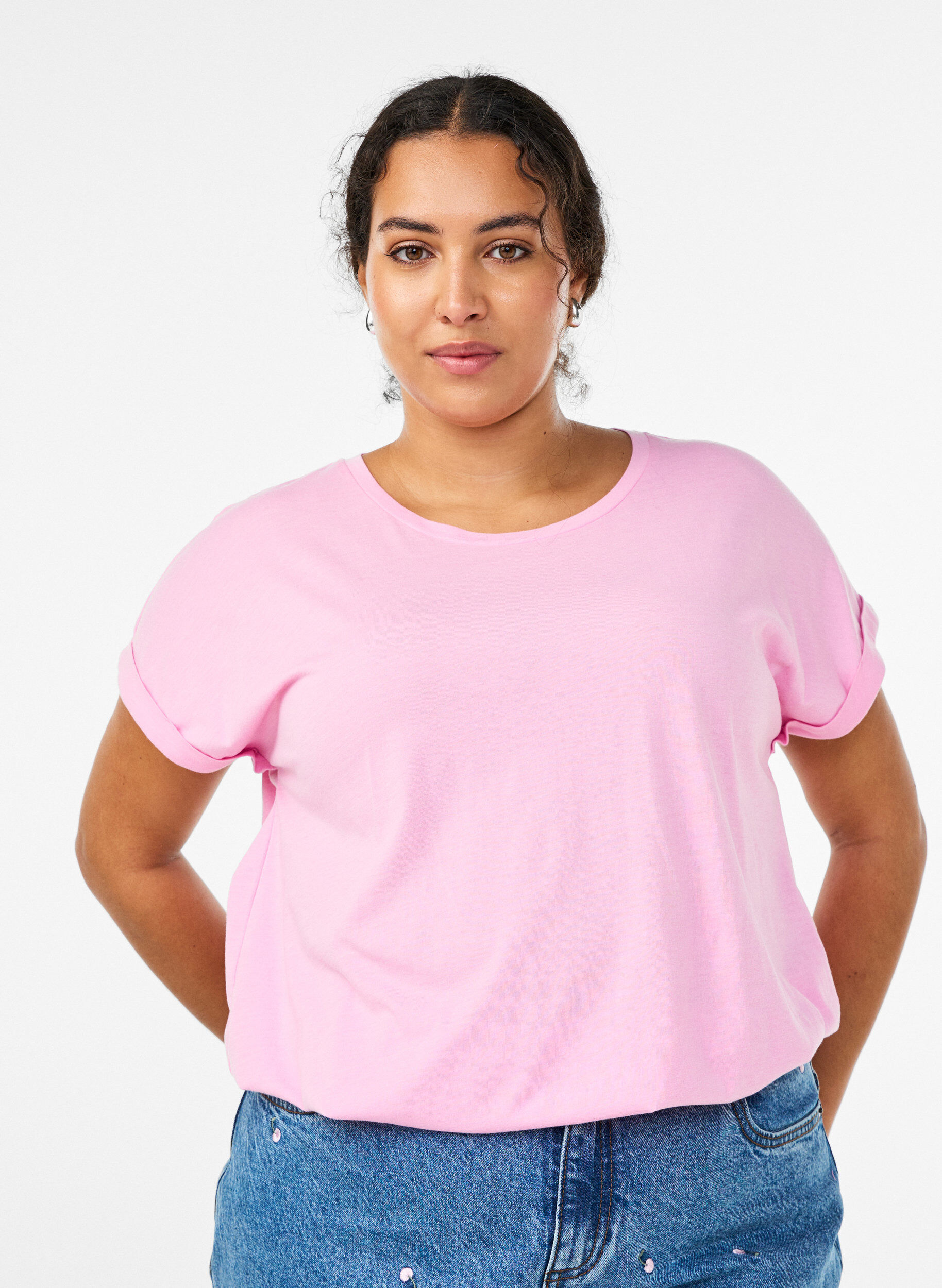 Zizzifashion 2-pack short-sleeved t-shirts, Pink, Model image number 0
