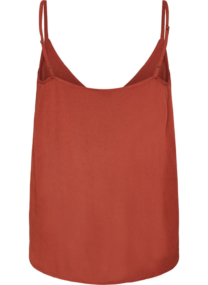 Strap top in viscose, Red, Packshot image number 1