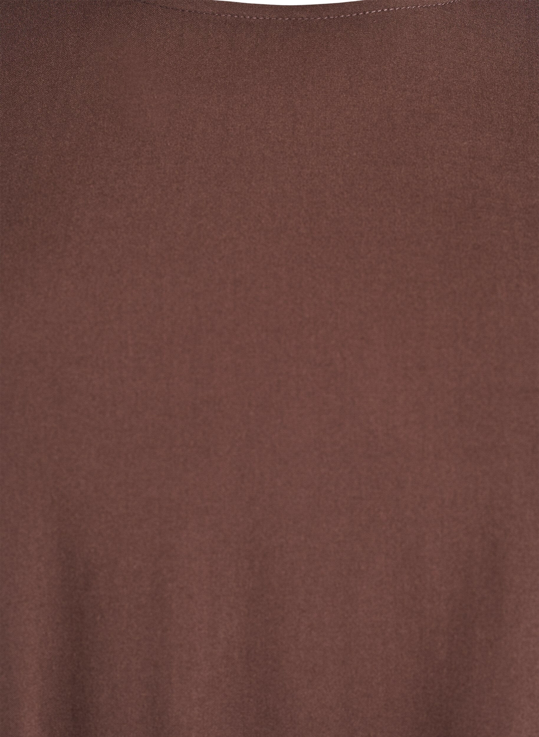 ZizzifashionShort-sleeved woven blouse with round neck, Brown, Packshot image number 2
